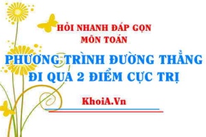 Phương trình đường thẳng đi qua 2 điểm cực trị của hàm số bậc 3? Hỏi nhanh đáp gọn môn Toán
